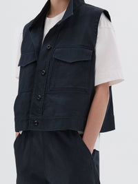 Chemise de travail sans manches - Navy