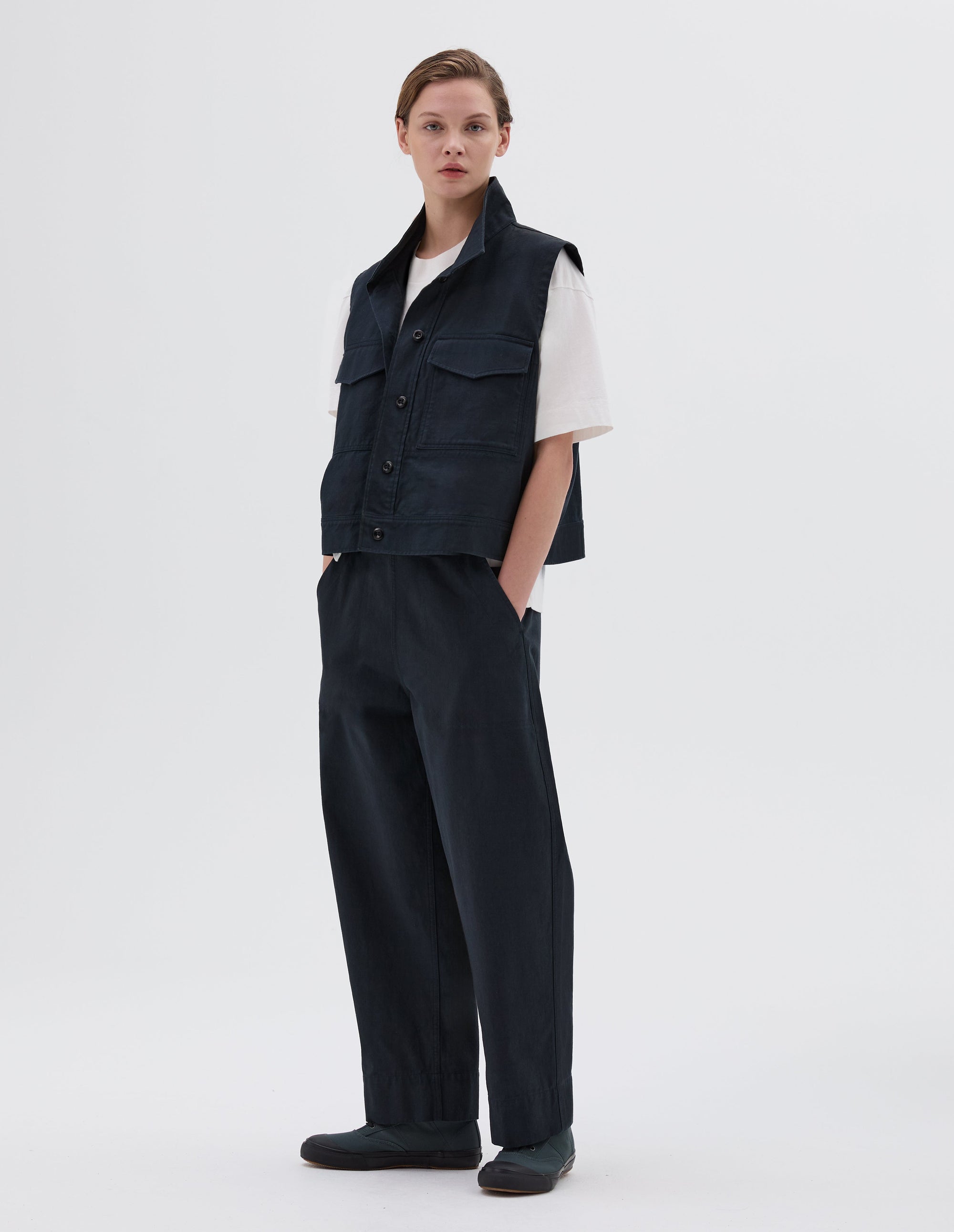 Chemise de travail sans manches - Navy