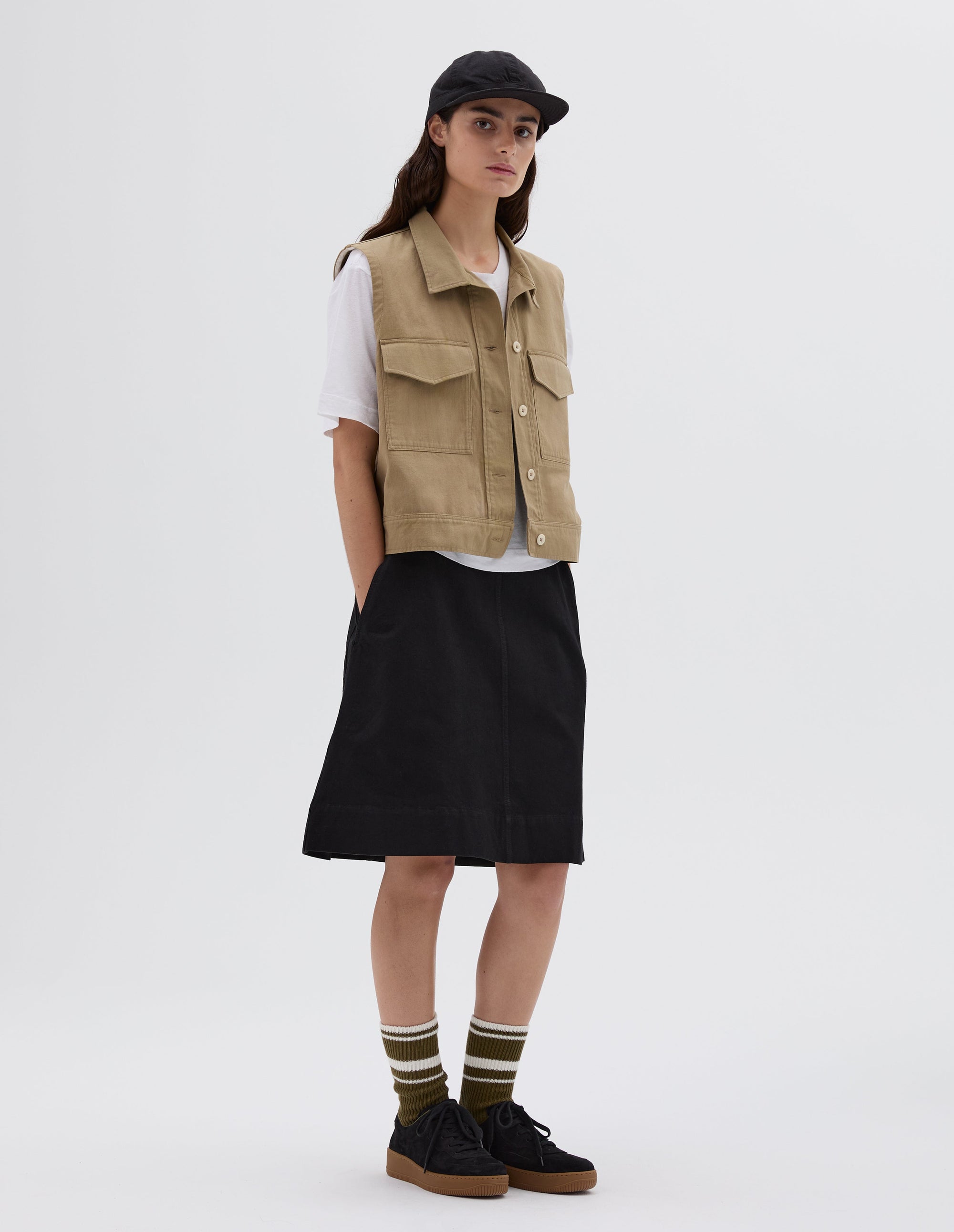Chemise de travail sans manches - Beige