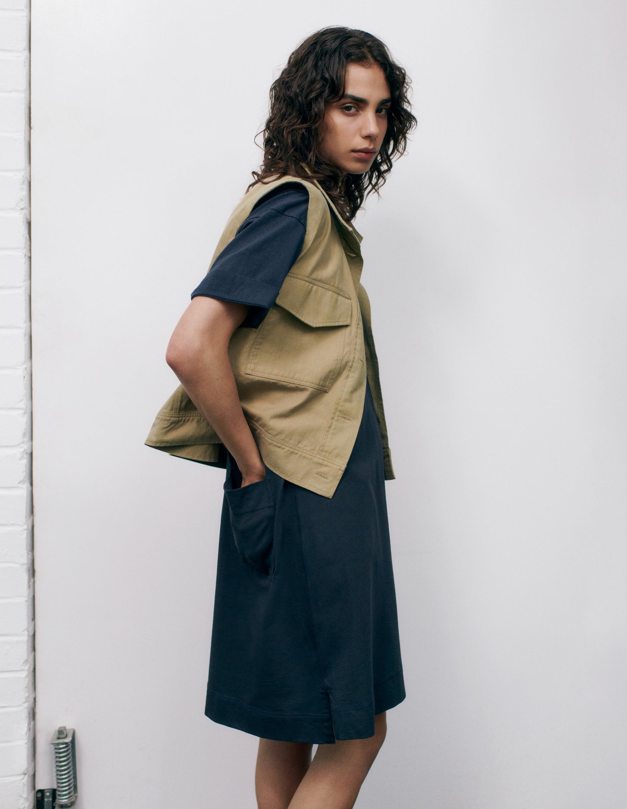 Chemise de travail sans manches - Beige