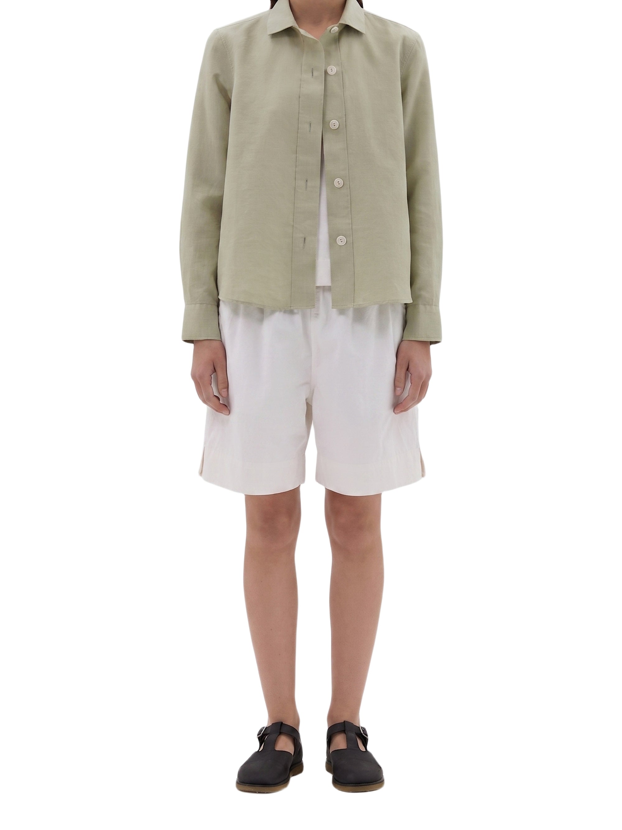Chemise simple en lin mélangé - Green