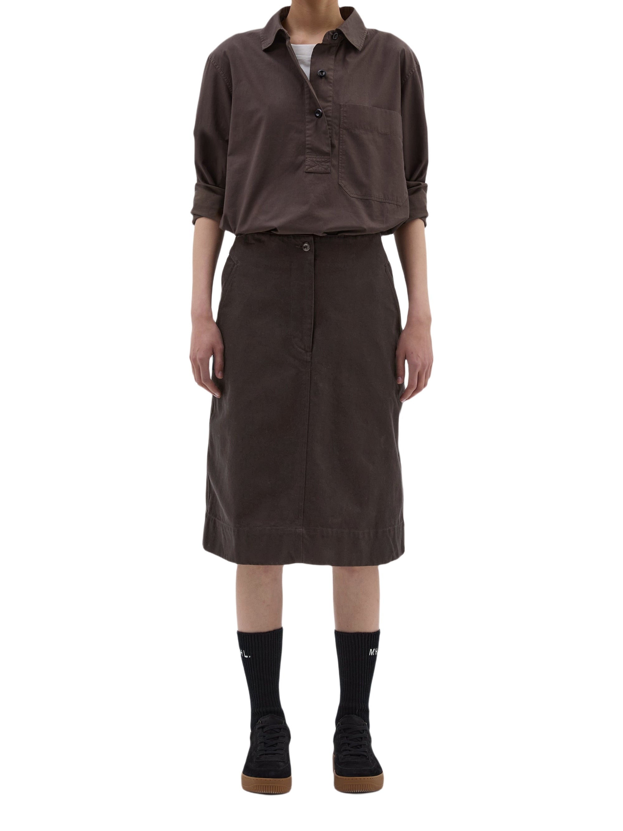Jupe courte cargo - Dark Brown & Brown