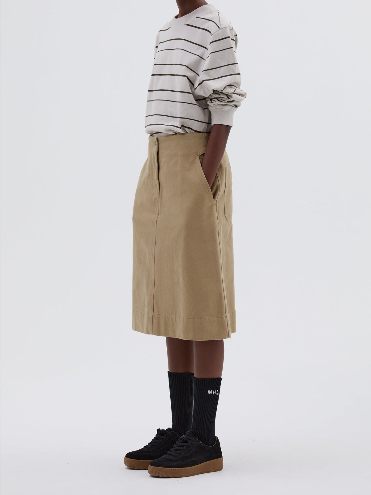 Jupe courte cargo - Beige & Yellow