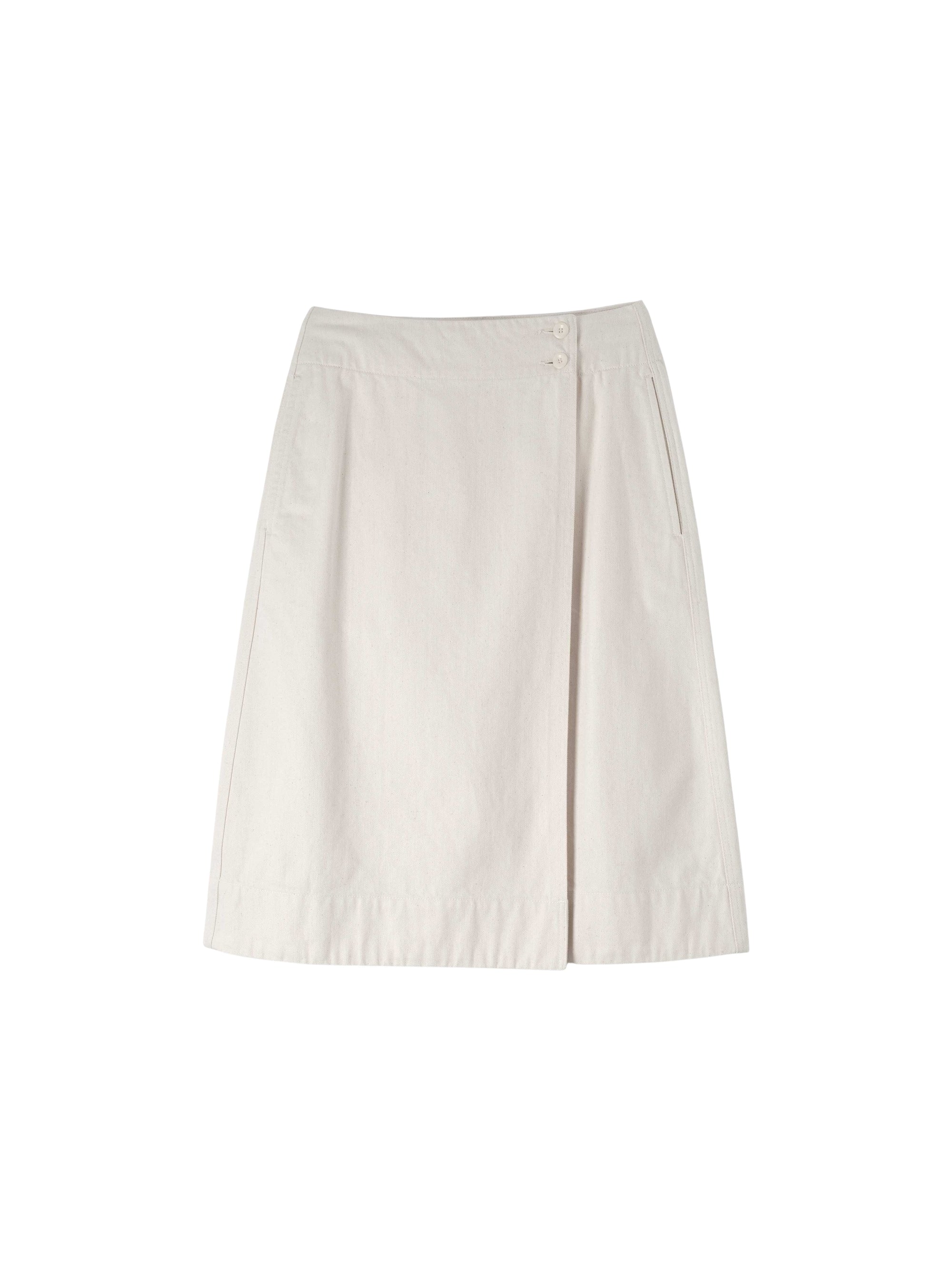 Jupe portefeuille - Beige & White