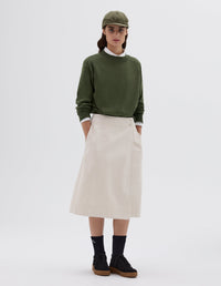 Jupe portefeuille - Beige & White