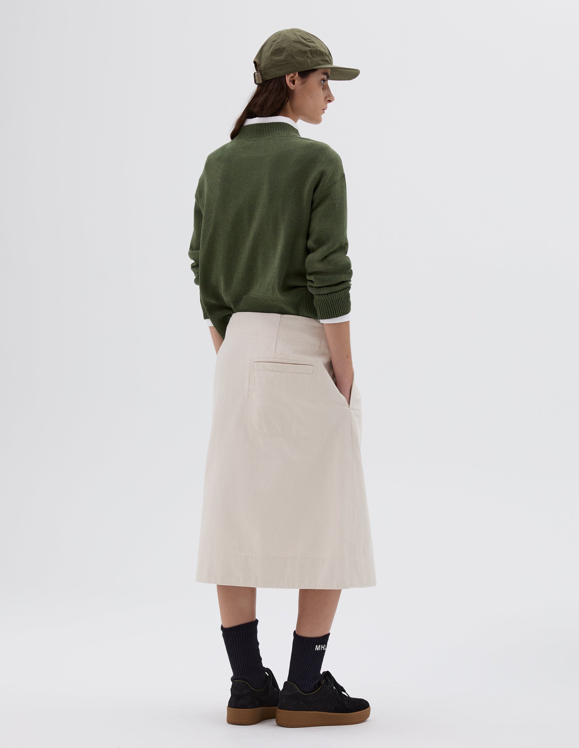 Jupe portefeuille - Beige & White