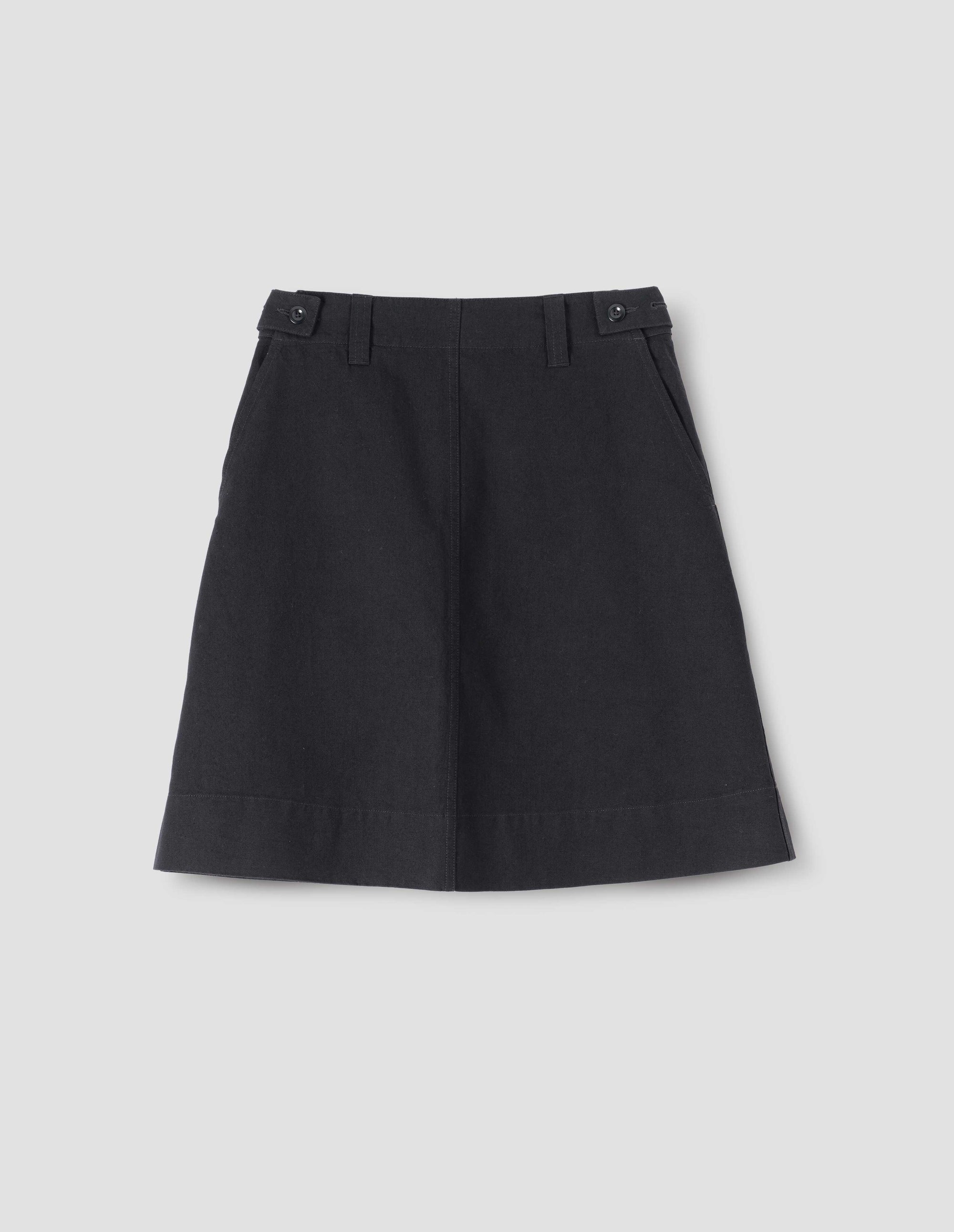 Jupe à ceinture boutonnée - Black