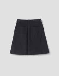 Jupe à ceinture boutonnée - Black