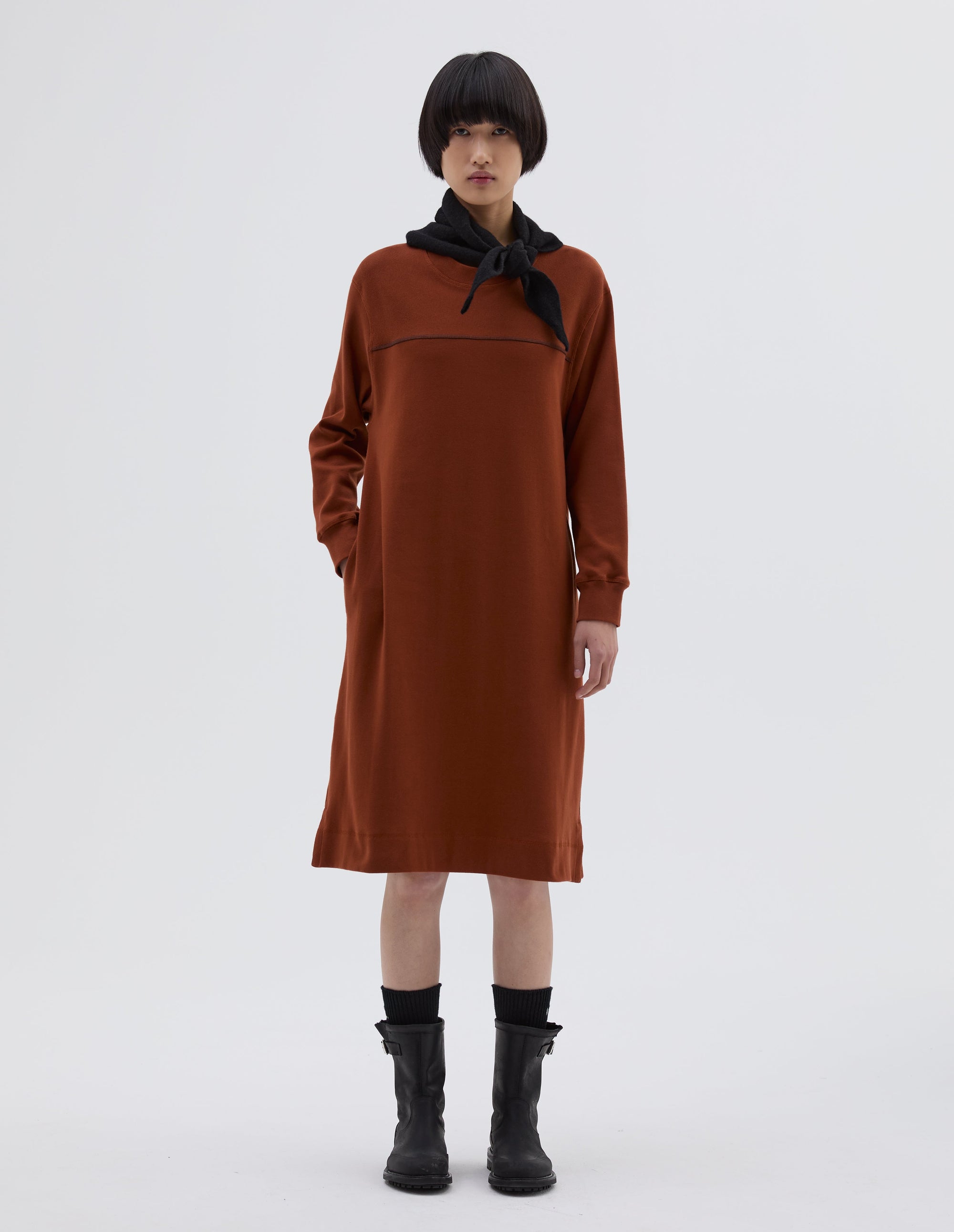 Robe à empiècement - Brown & Orange