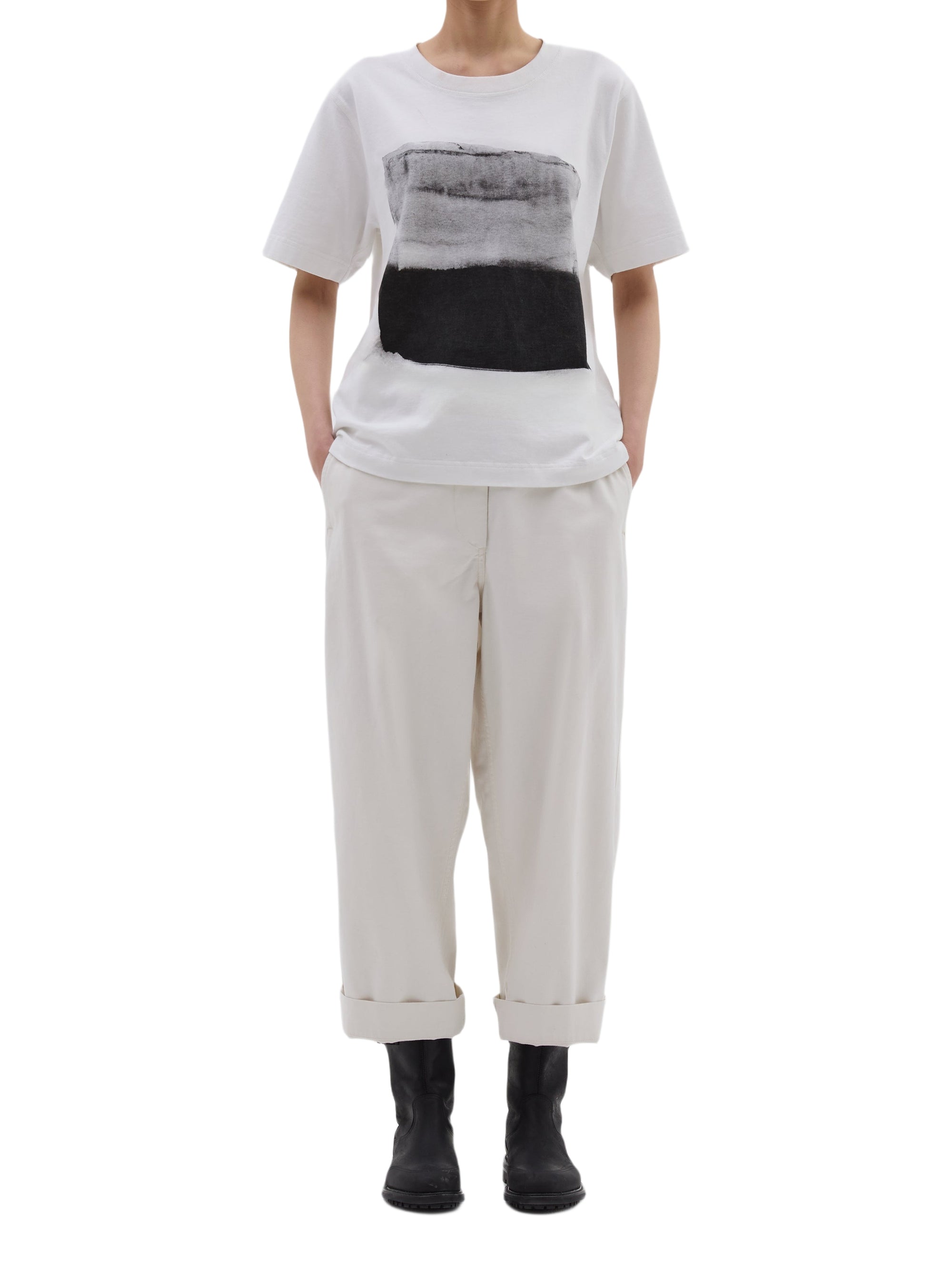 T-shirt à rayures abstraites - Off White
