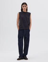 Débardeur à épaules boutonnées - Navy
