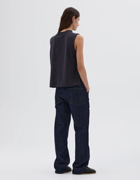 Débardeur à épaules boutonnées - Navy