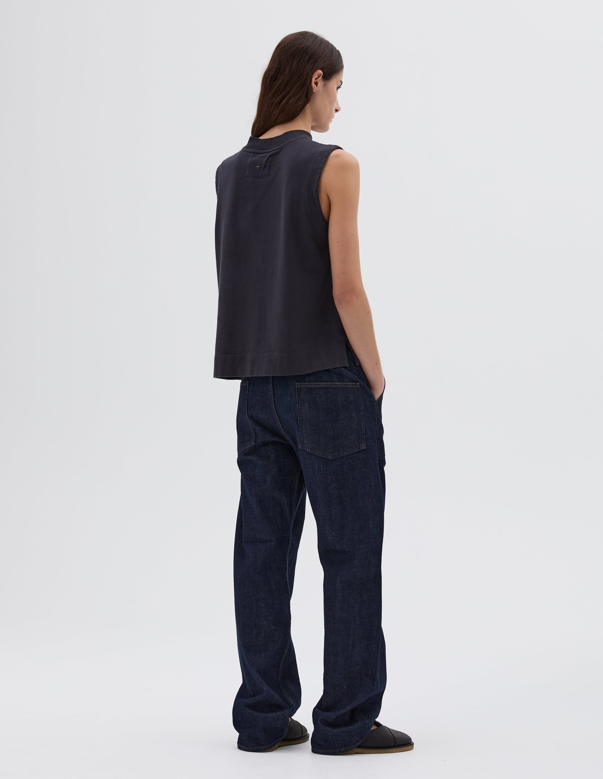 Débardeur à épaules boutonnées - Navy