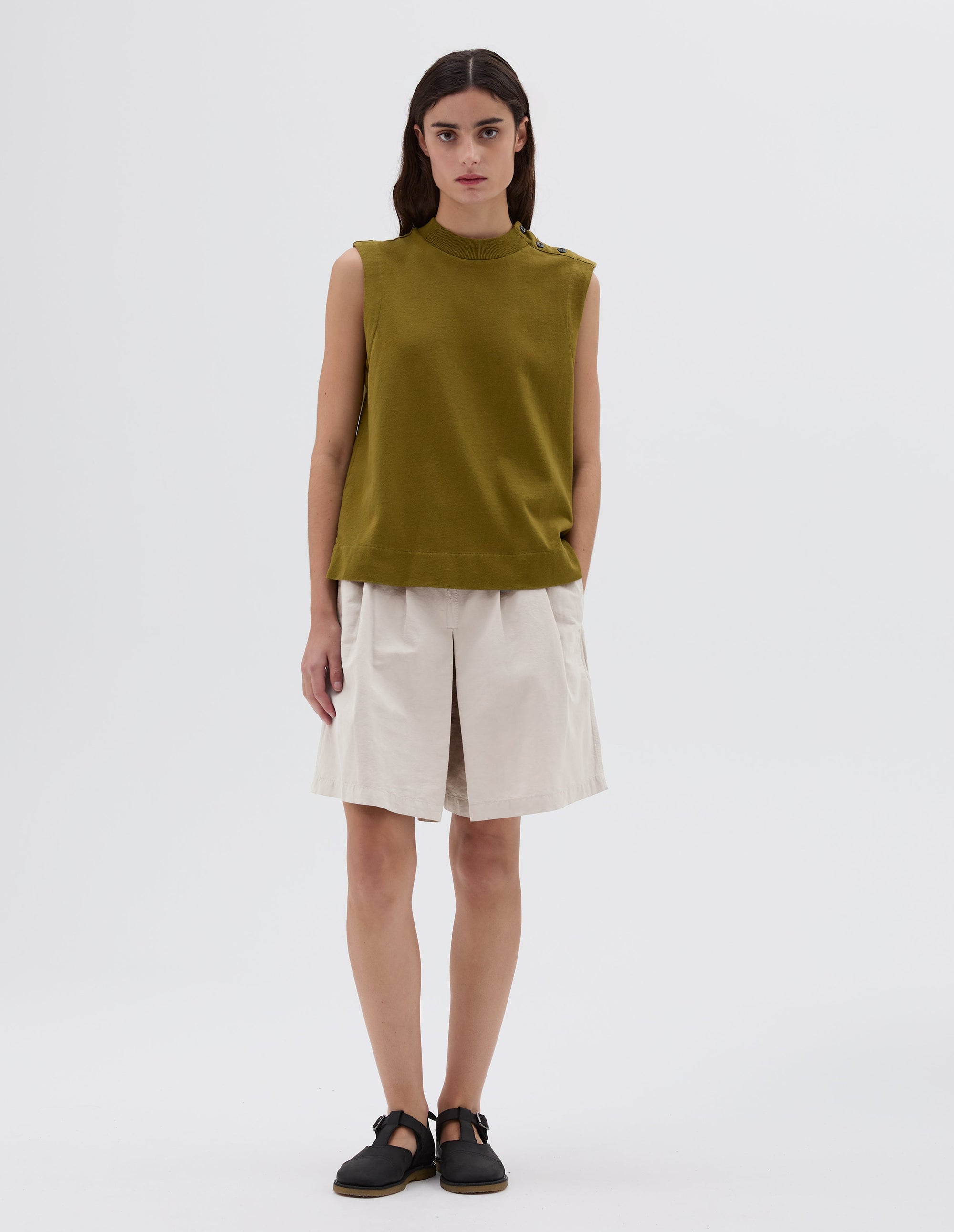 Débardeur à épaules boutonnées - Green