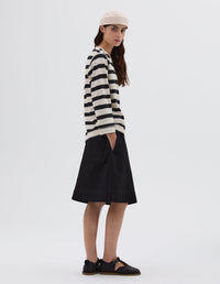 Marinière col rond - Striped & Beige & Black