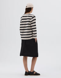 Marinière col rond - Striped & Beige & Black
