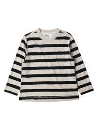 T-shirt marinière col rond - Beige & Black