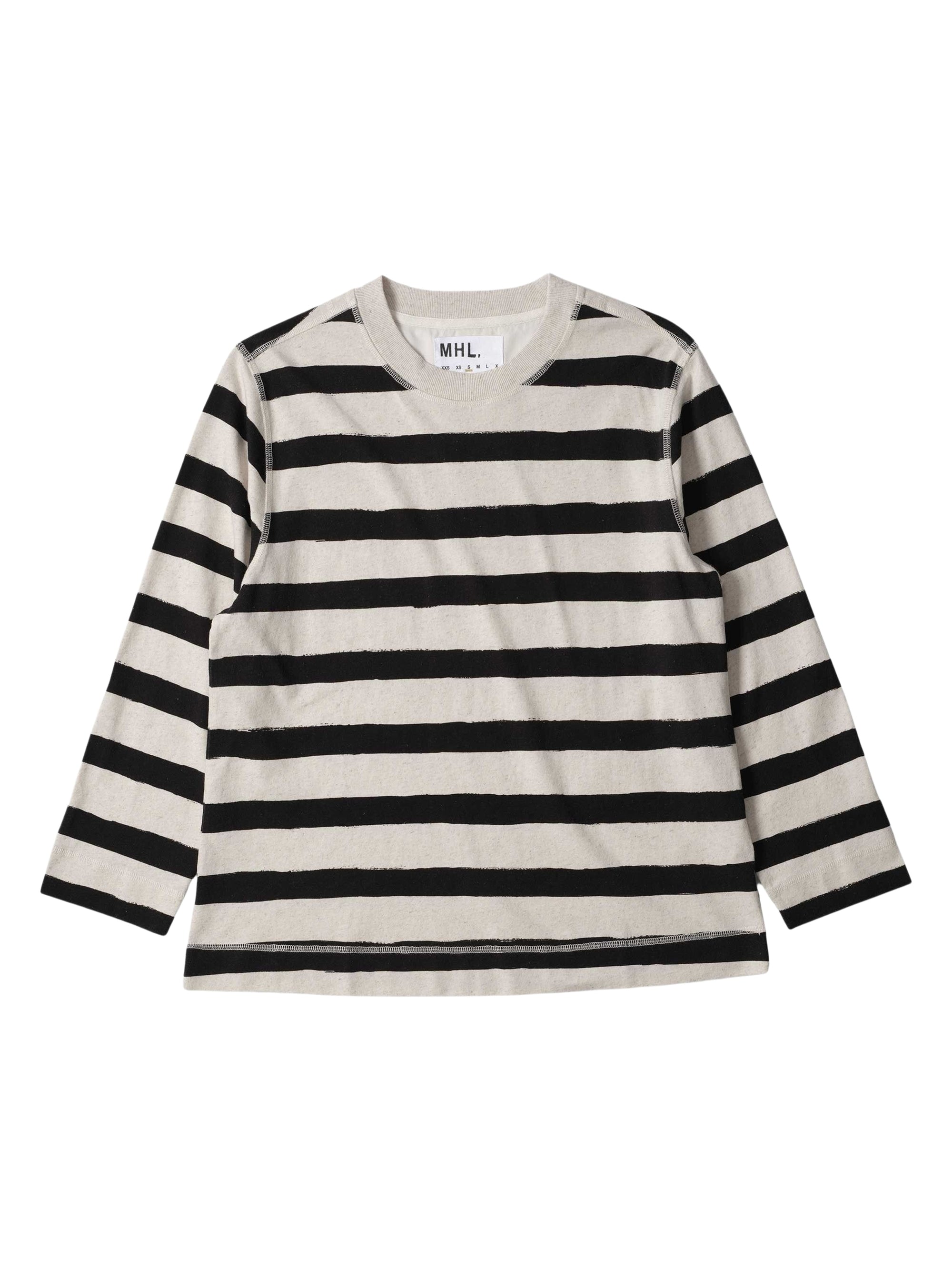 T-shirt marinière col rond - Beige & Black