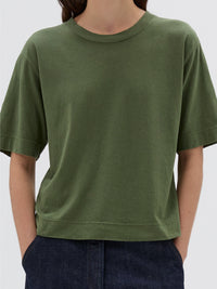 T-shirt ample en lin mélangé - Green