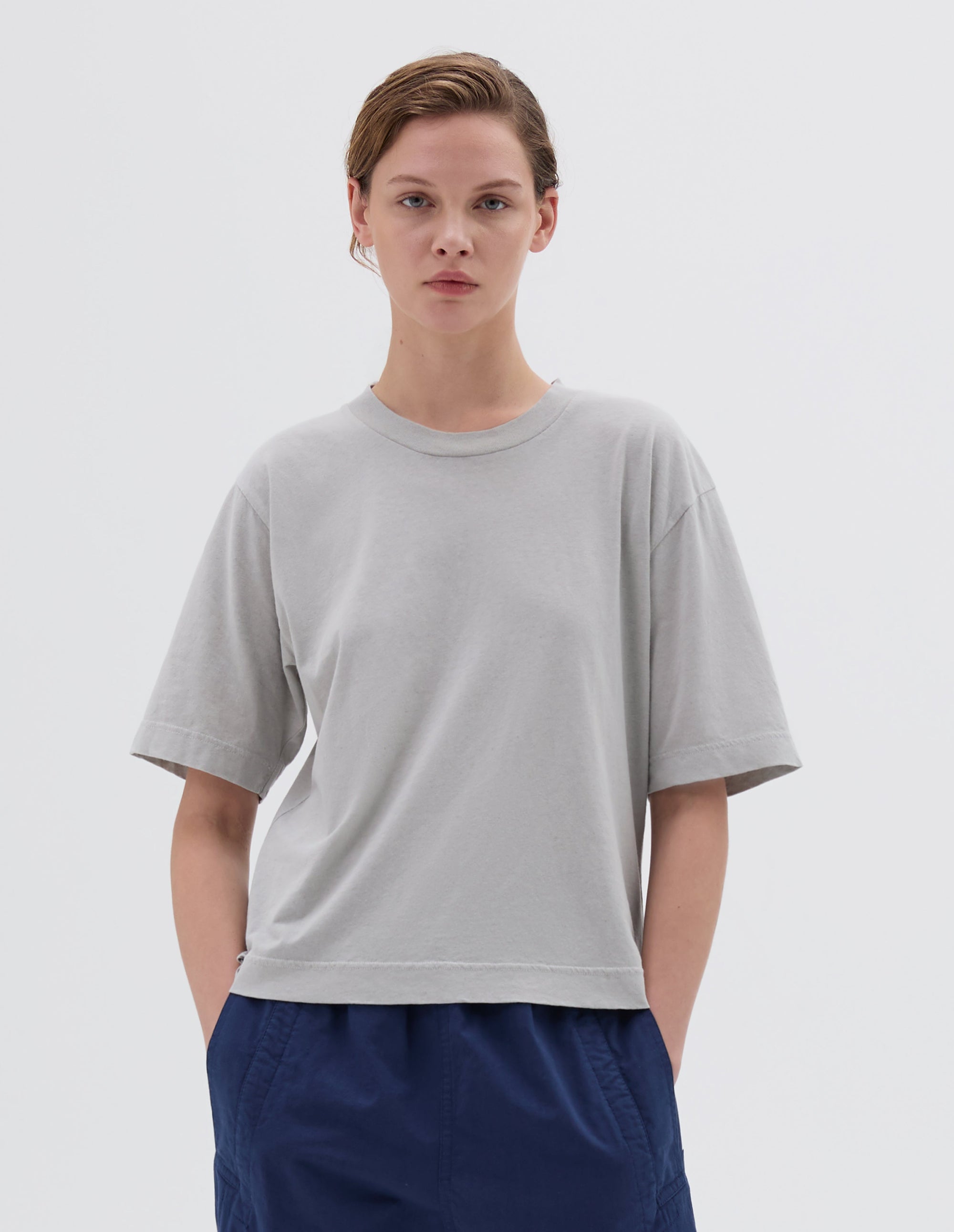 T-shirt - Gray & White & Blue
