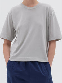 T-shirt ample en lin mélangé - Grey & White & Blue