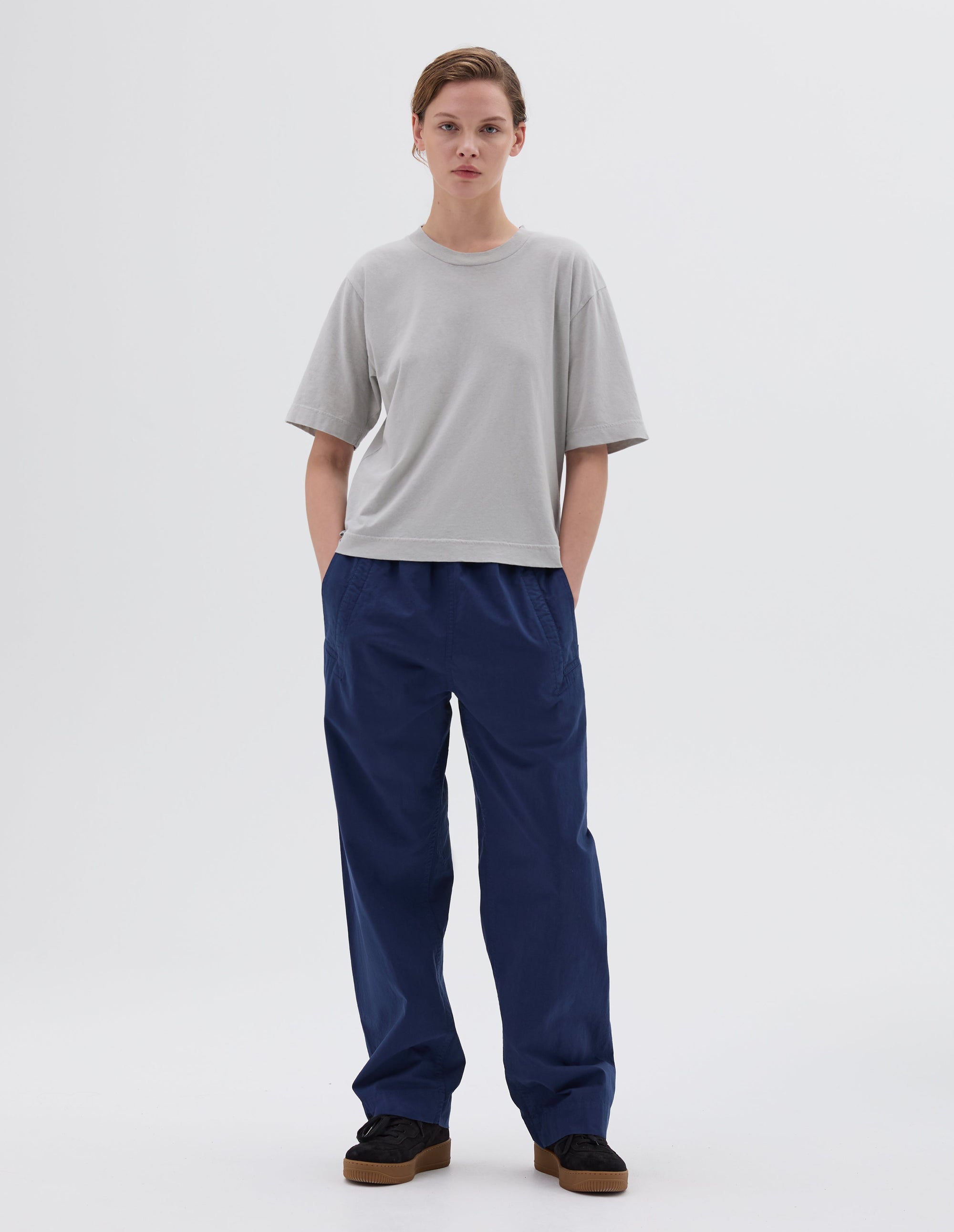 T-shirt - Gray & White & Blue