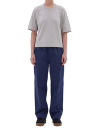 T-shirt ample en lin mélangé - Grey & White & Blue