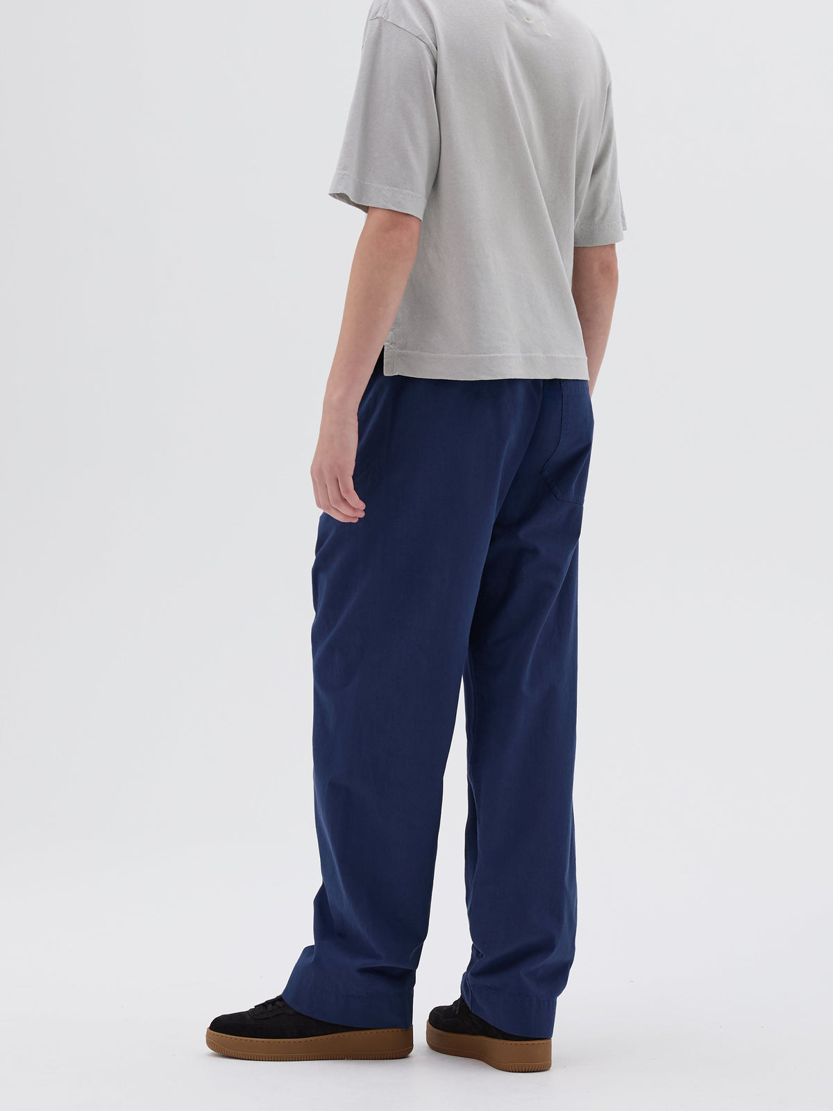 T-shirt ample en lin mélangé - Grey & White & Blue