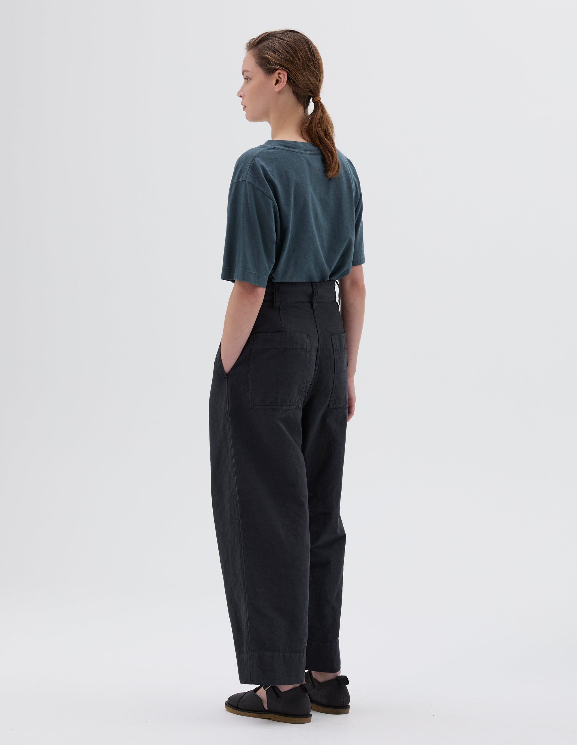 Pantalon court plissé - Black & Gray