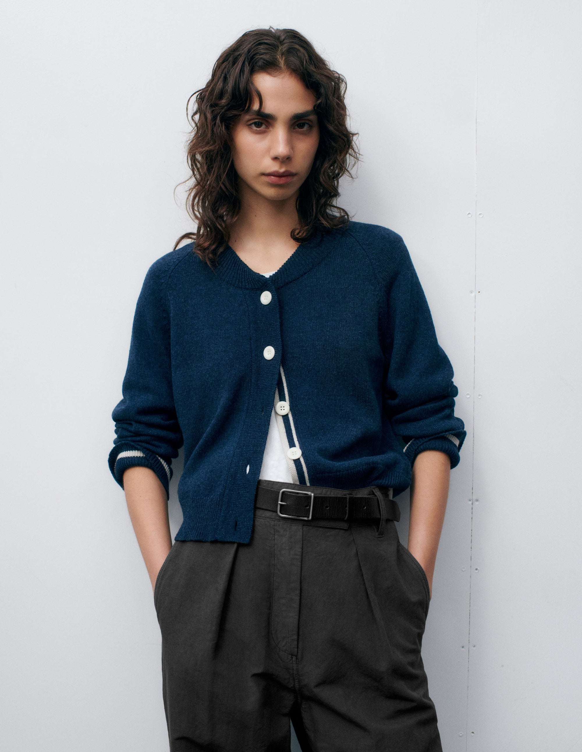Pantalon court plissé - Black & Gray