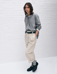 Pantalon court plissé - Beige & Gray