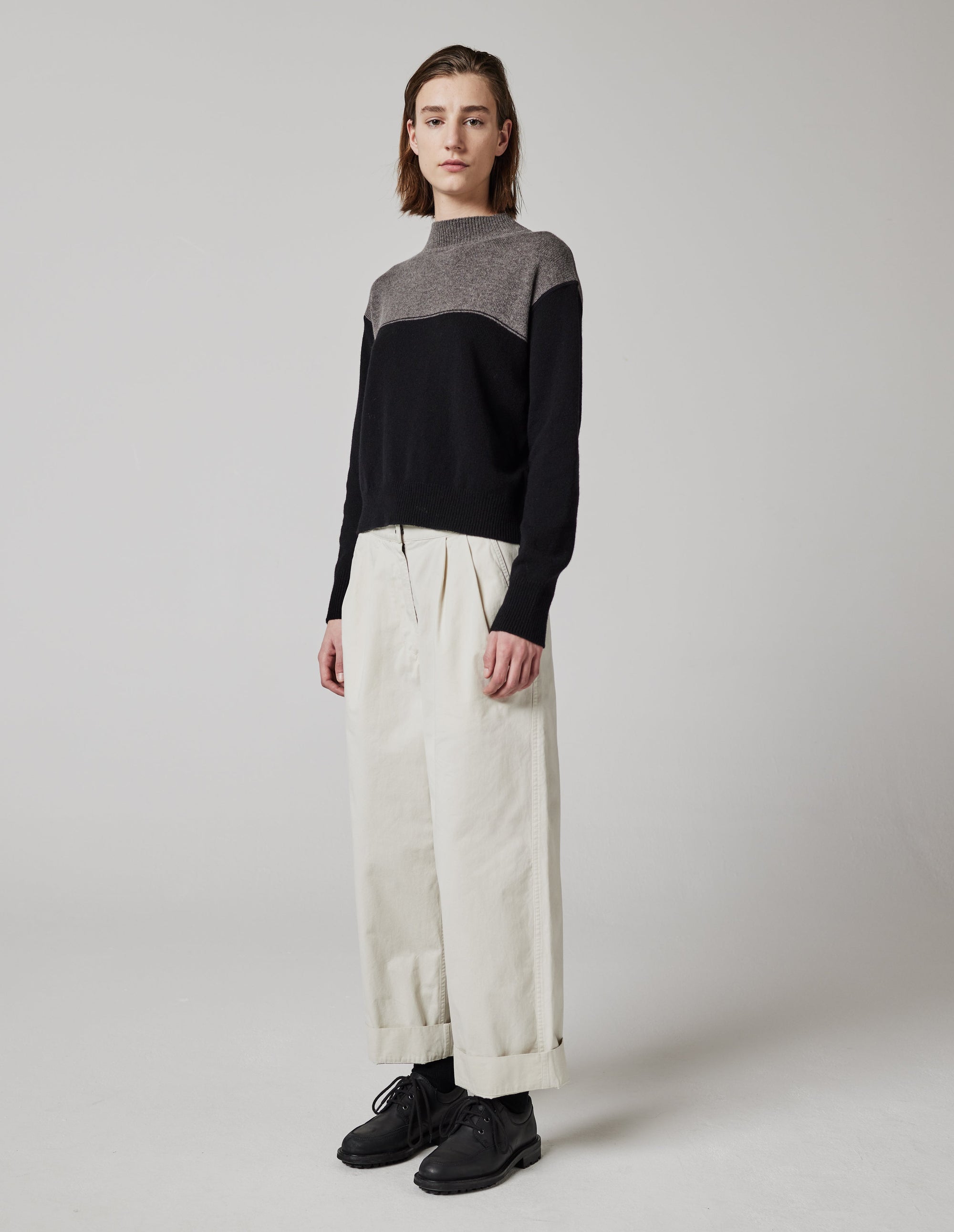 Pantalon large plissé - Chalk