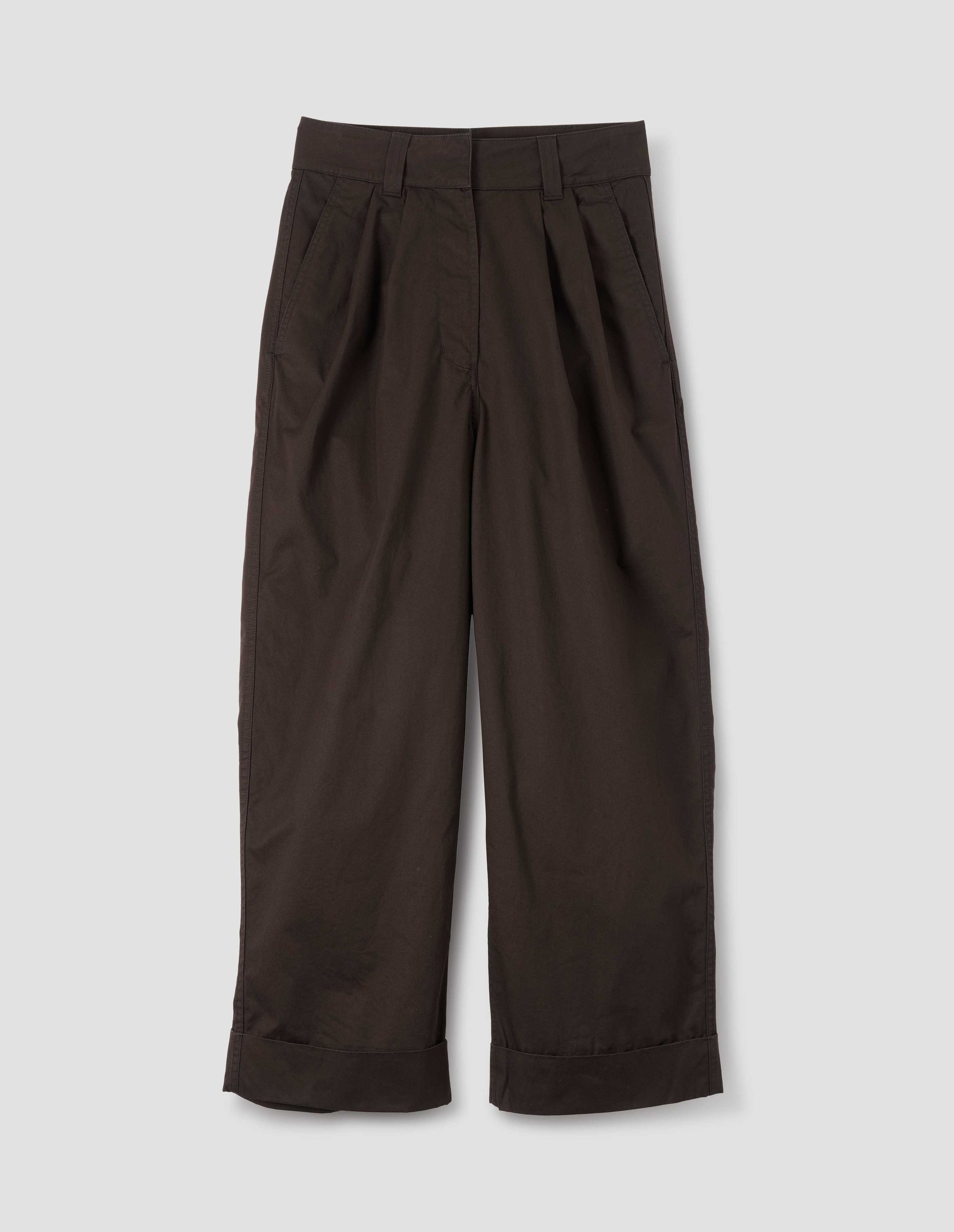 Pantalon plissé à revers - Brown
