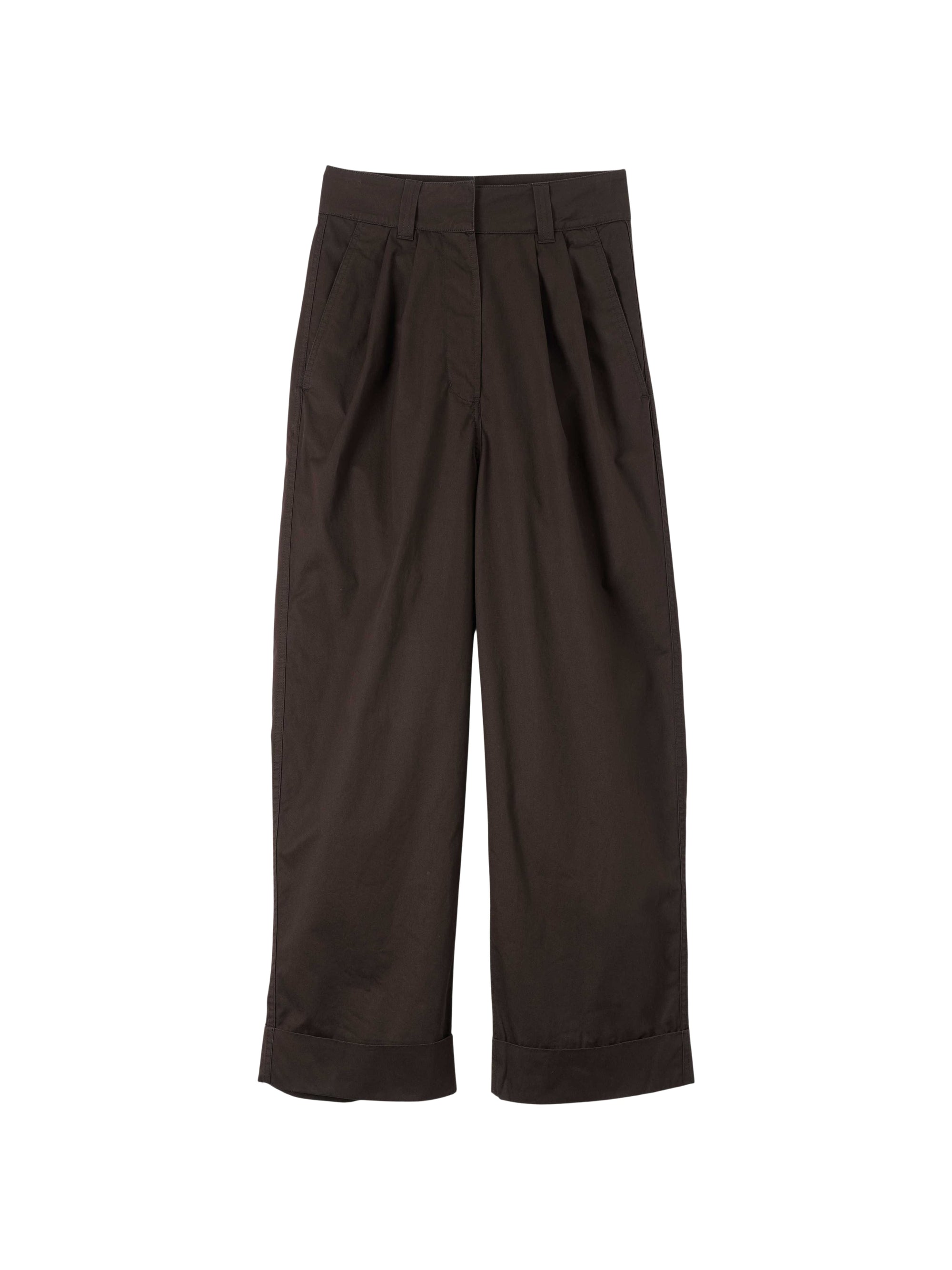 Pantalon plissé à revers - Brown