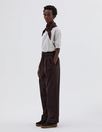 Pantalon plissé à revers - Brown