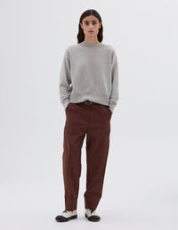 Pantalon fuselé à devant plat - Brown