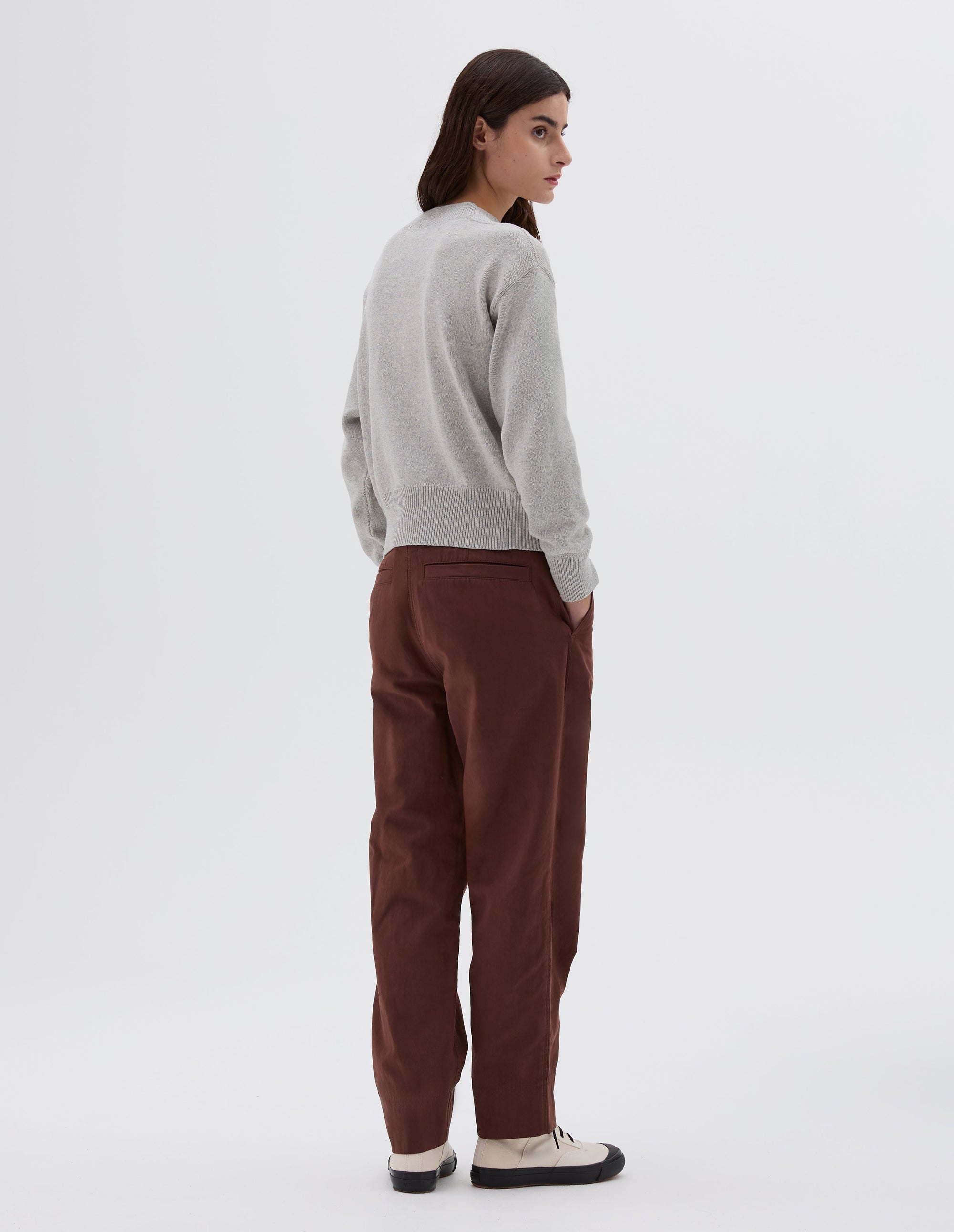 Pantalon fuselé à devant plat - Brown