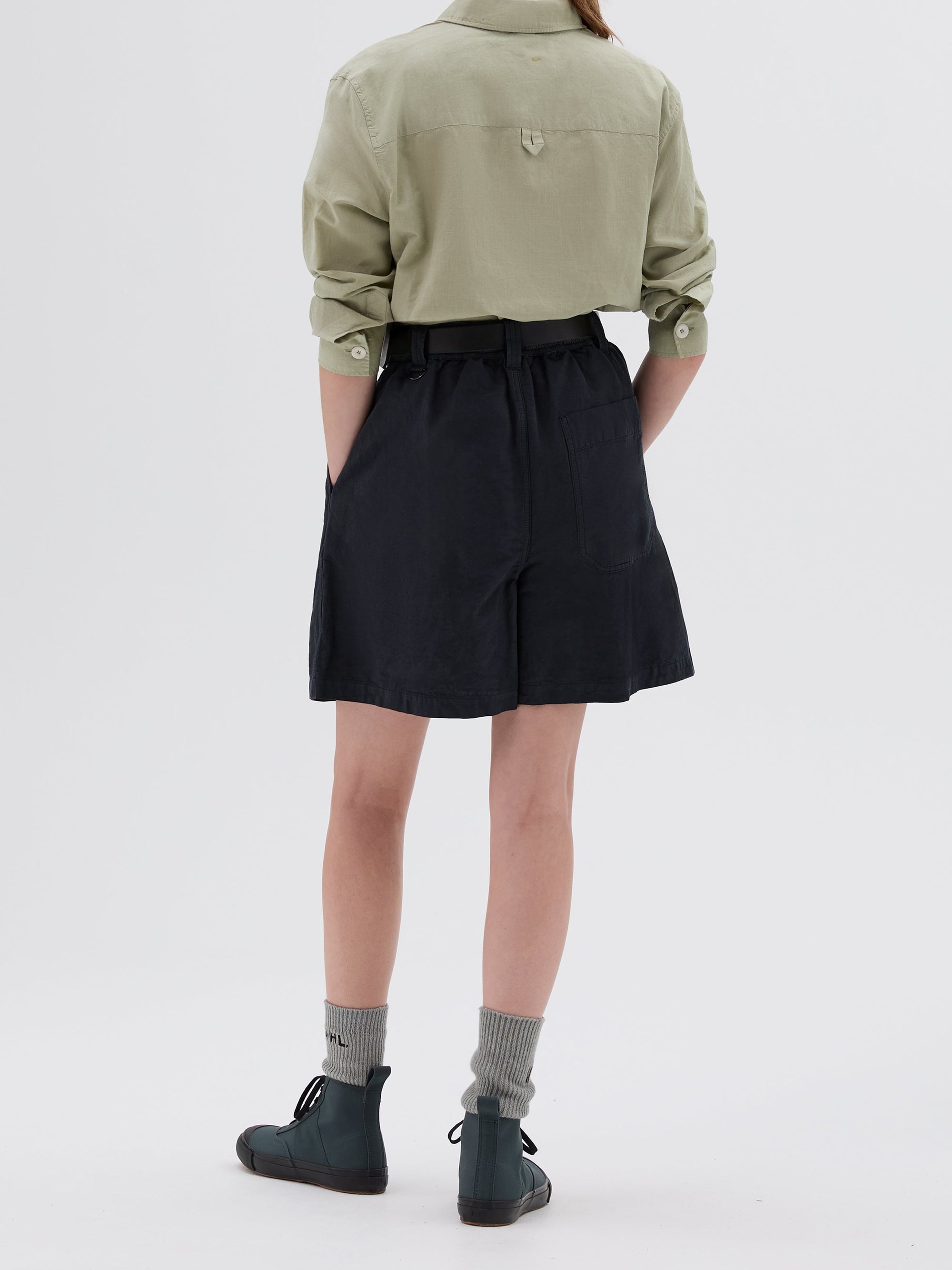 Short ample et plissé - Black & Grey
