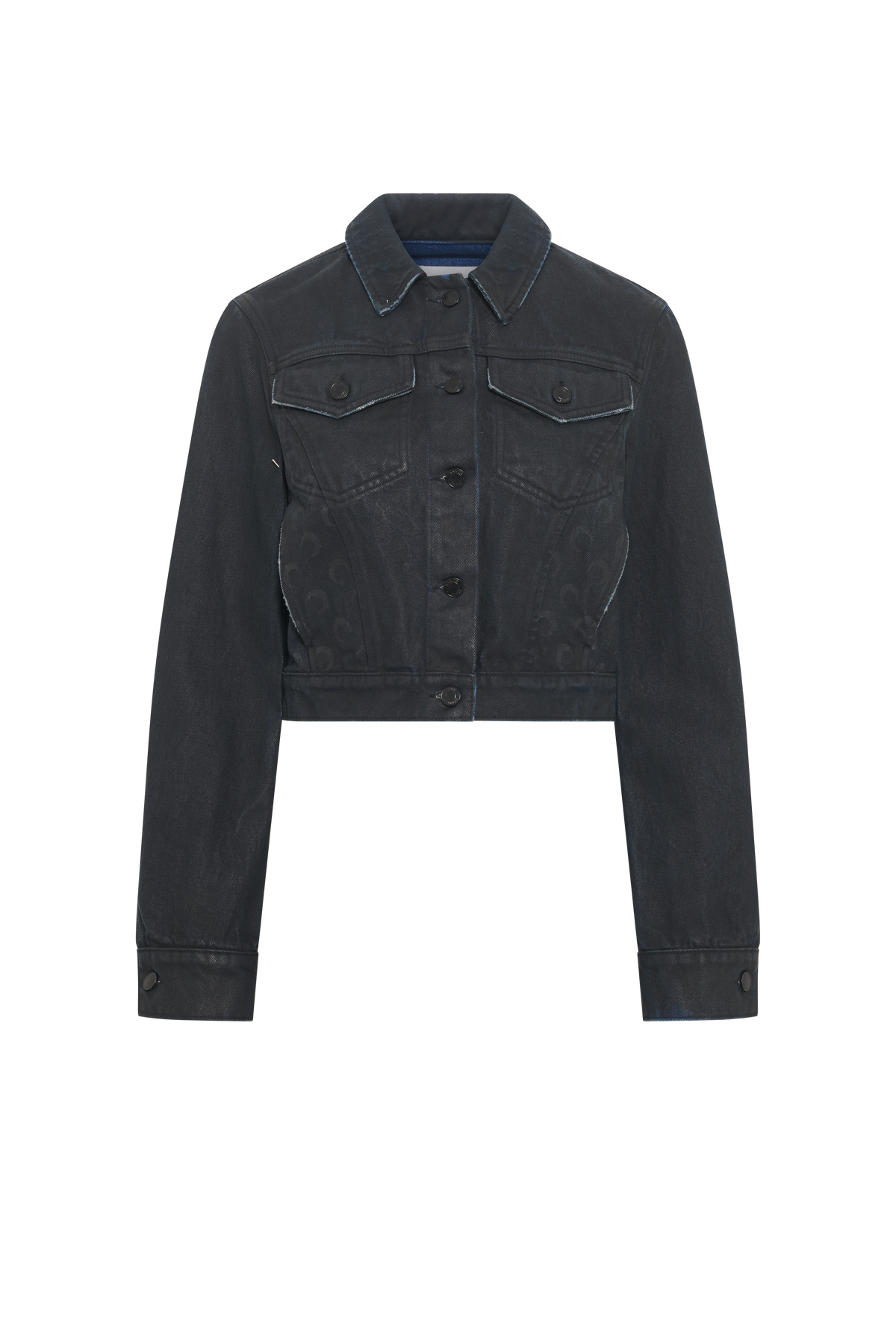 Moon Waxed Denim Cropped Jacket - Noir