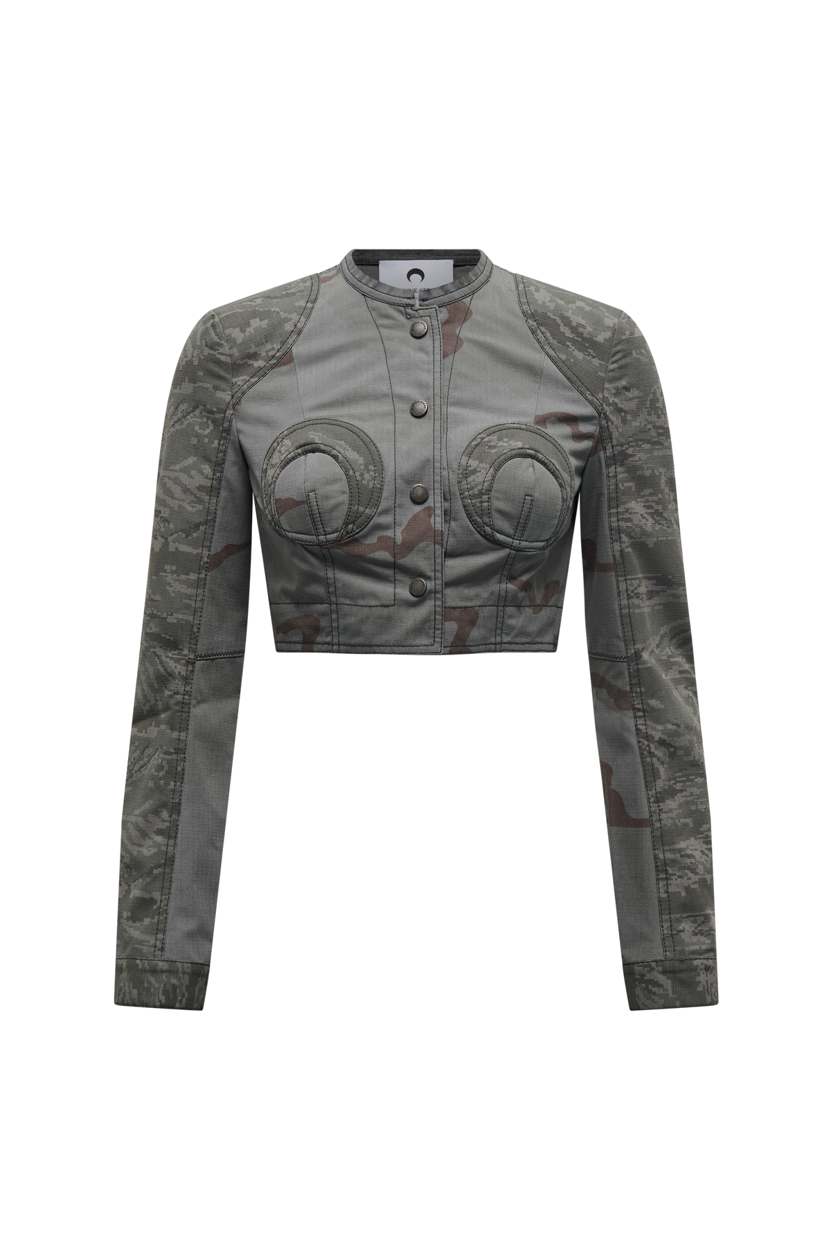 Regenerated Camo Cropped Jacket - Gris