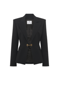 Virgin Wool Stretch Twill Blazer - Noir
