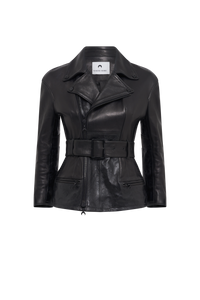 Glossy Moon Leather Perfecto - Noir