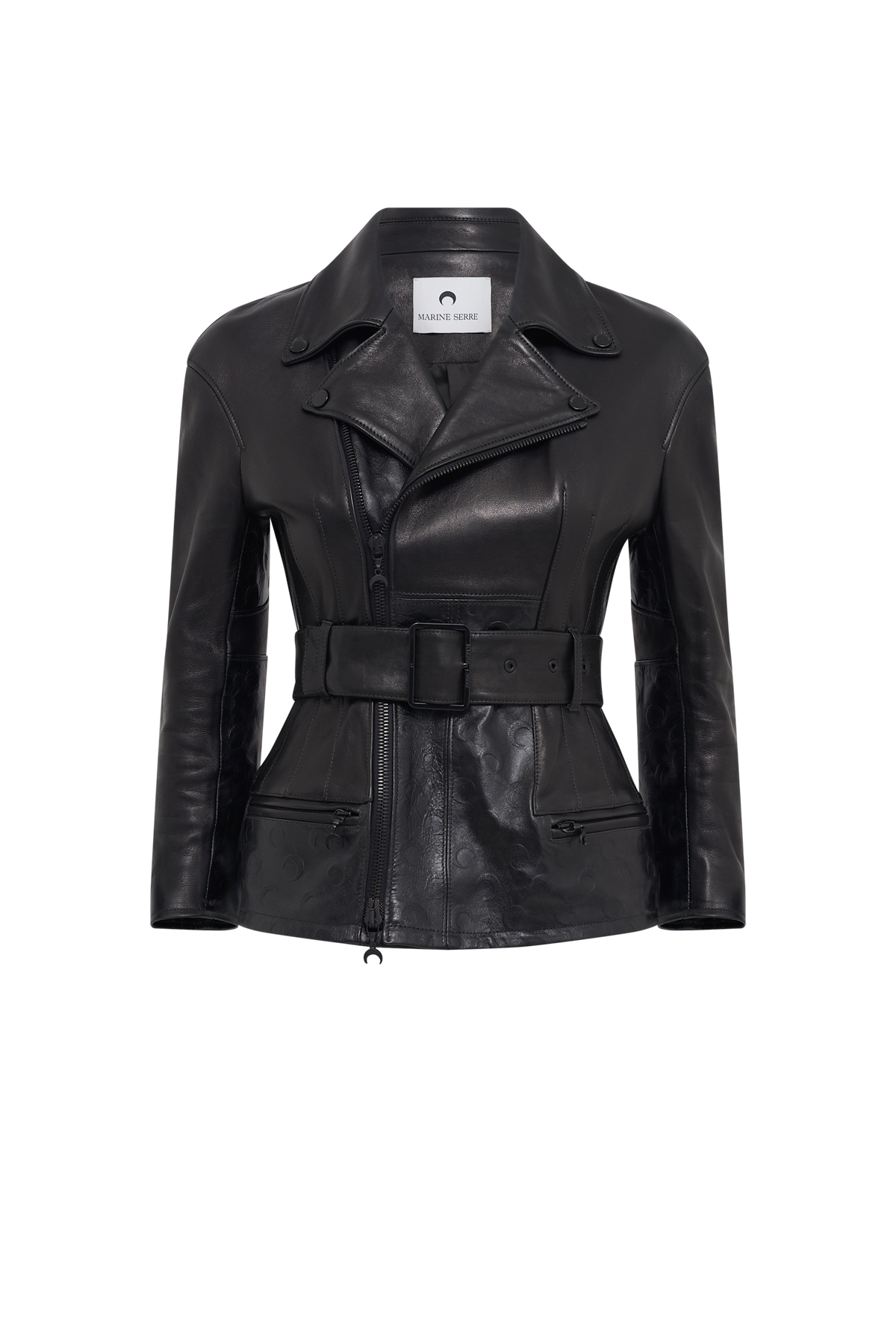 Glossy Moon Leather Perfecto - Noir