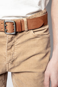 Ceinture Buckley en cuir - Cognac