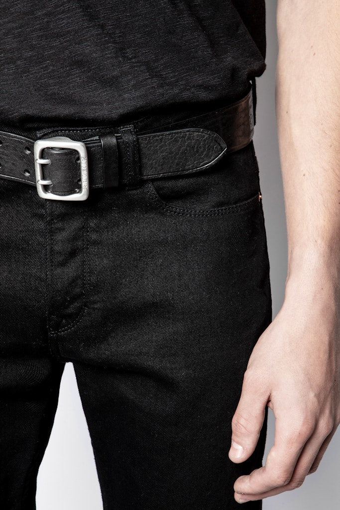 Ceinture Buckley en cuir - Noir