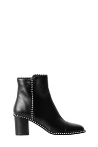 Lena Round Piping Boots - Black