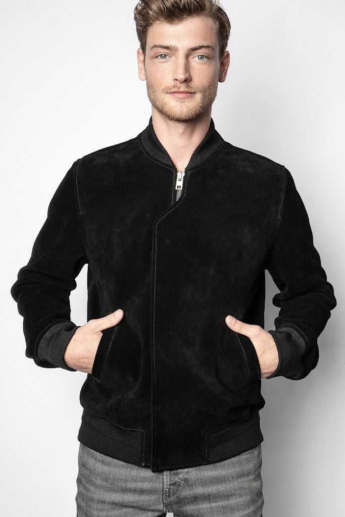 ZHORS LIGNE NOIR LARKO SUEDE BLOUSON CUIR