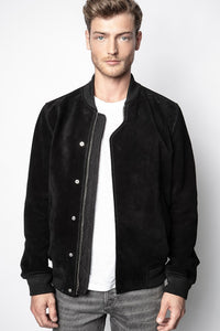 ZHORS LIGNE NOIR LARKO SUEDE BLOUSON CUIR