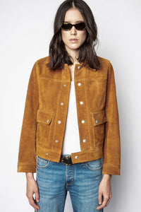 ZHORS LIGNE COGNAC LIGHT SUEDE BLOUSON
