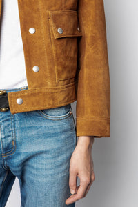 ZHORS LIGNE COGNAC LIGHT SUEDE BLOUSON